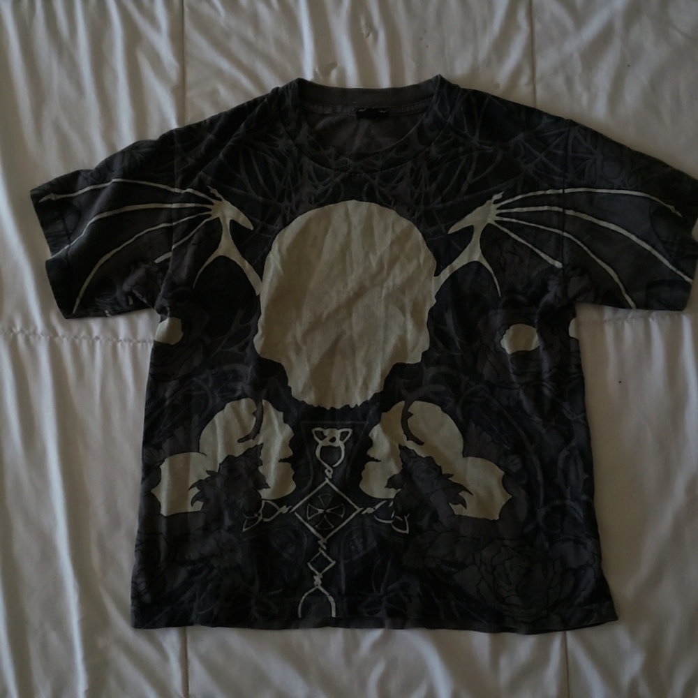 Vintage Dark Grey Skull T-Shirt